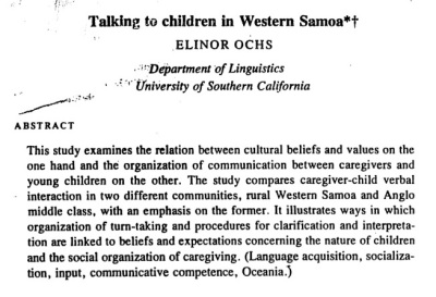 Elinor Ochs - Talking to children